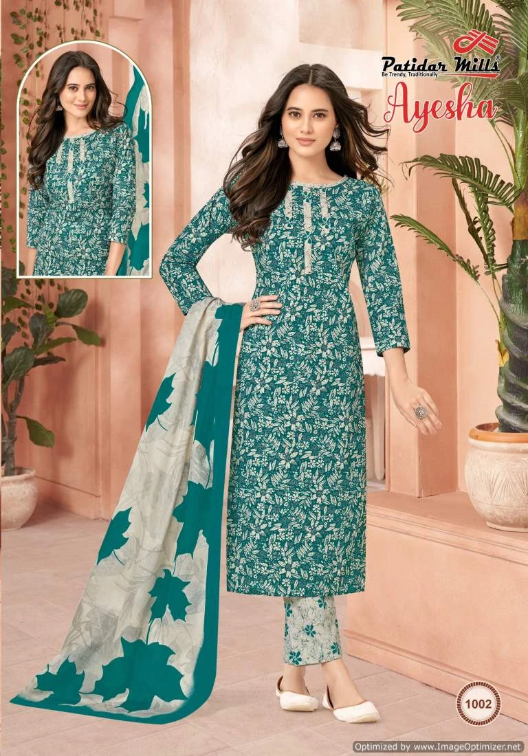 Patidar Mills Ayesha Vol 1 Cotton Wholesale Salwar Suit Catalog — Wholesale Salwar Suits, MPA wholesale from Surat — view 8